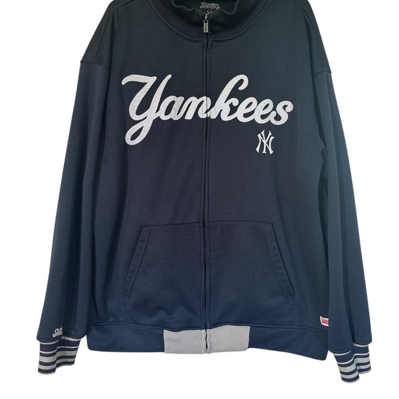 Yankees MLB Baseball Full Zip 100% Polyester Jacket Coat mensStitches - Picture 1 of 5